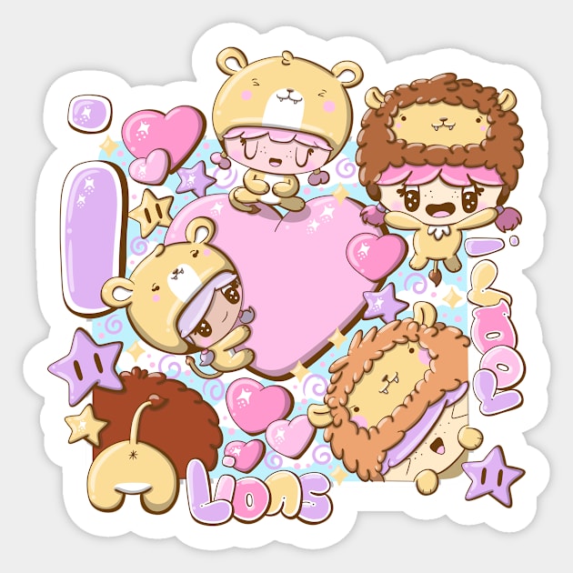 I love lions Sticker by studiomogwai